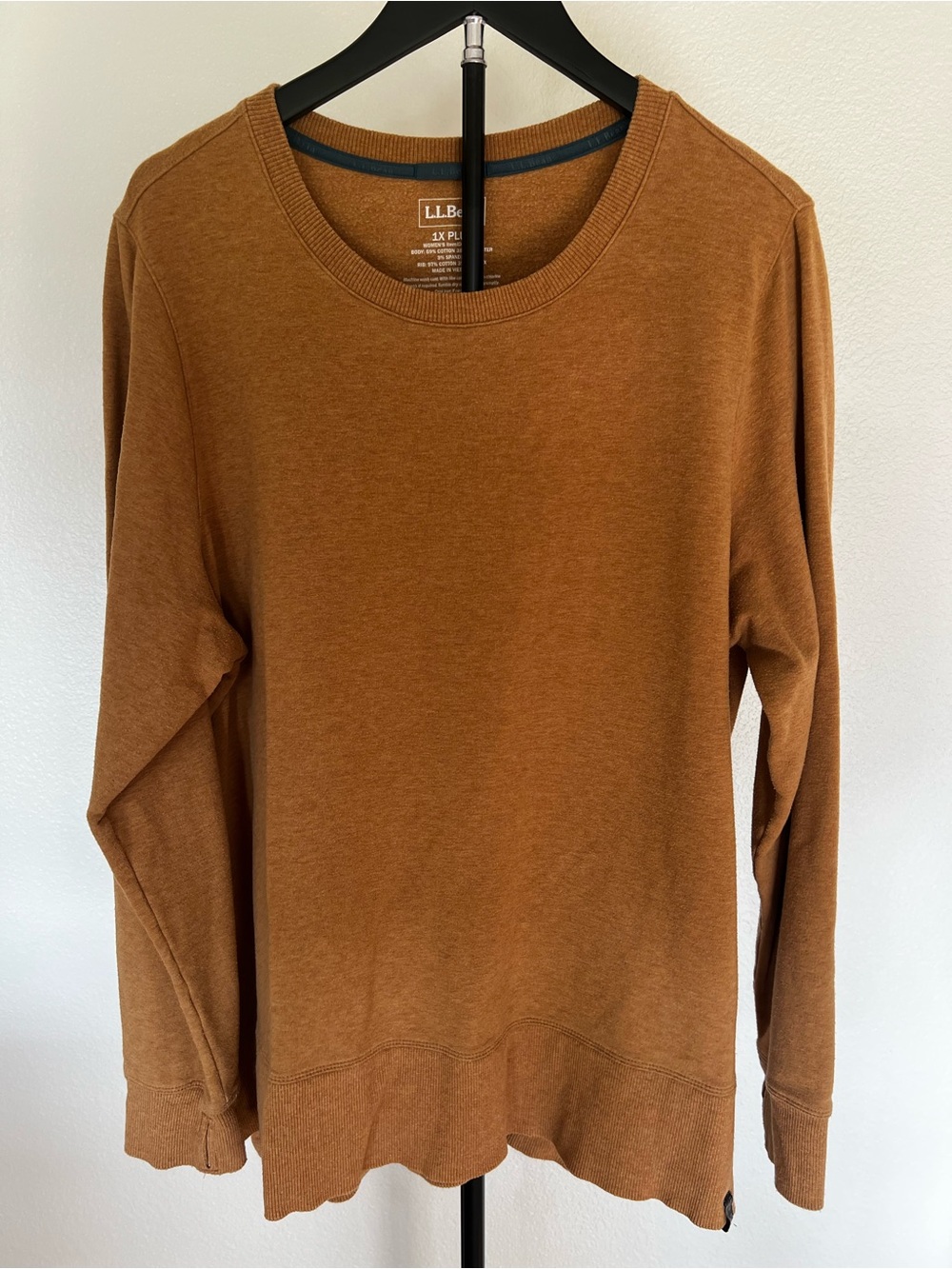 L.L. Bean Caramel Brown Long Sleeve Crewneck Sweatshirt